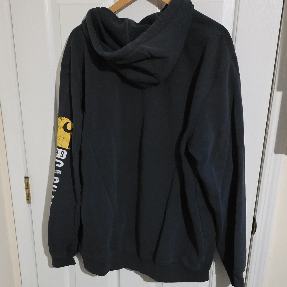 Carhartt Men's Dark Blue Hoodie with Yellow Accents - Picture 2 of 5